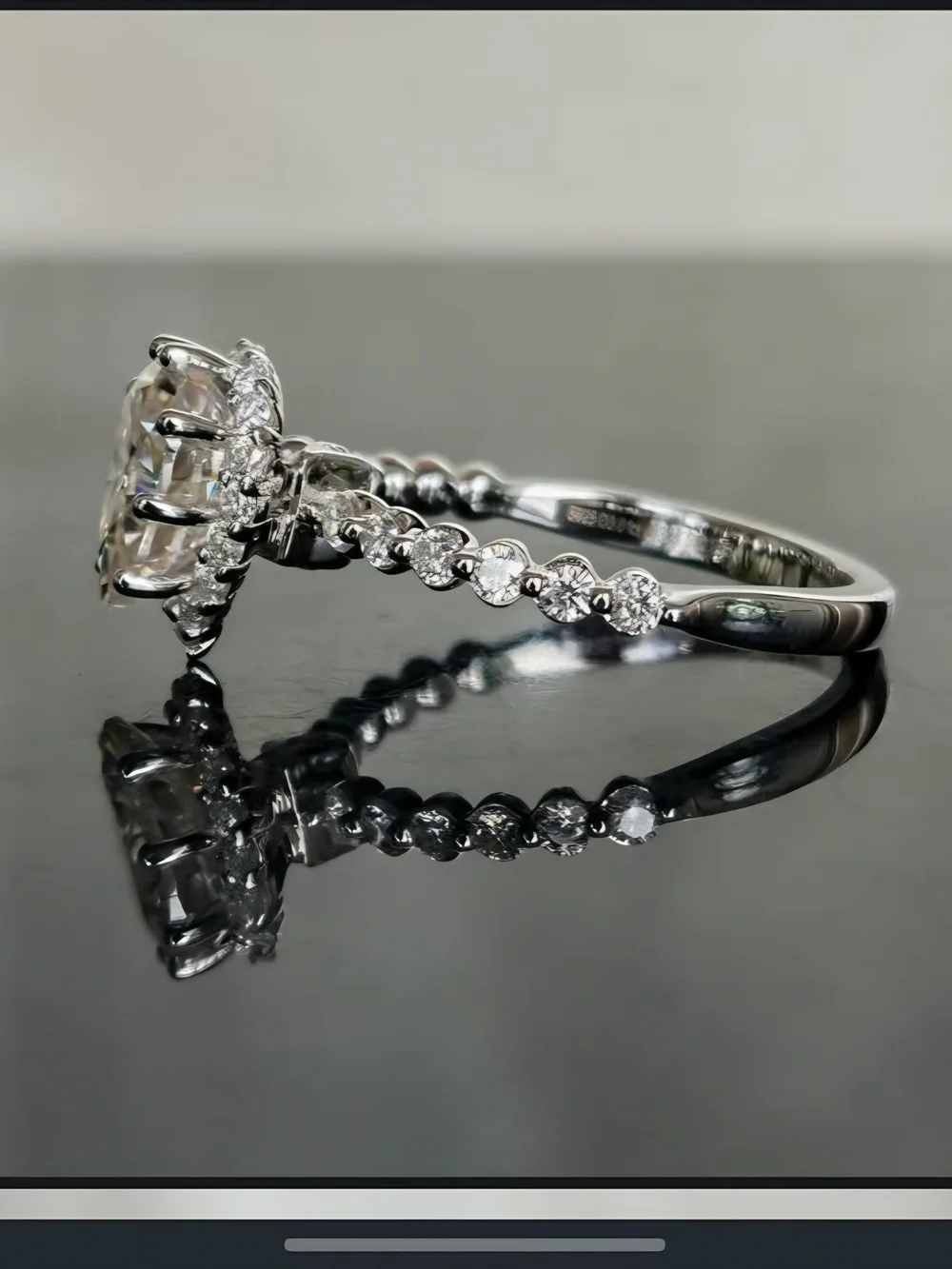 3ct Pear Shaped Halo Ring - 9.5